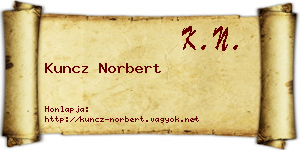 Kuncz Norbert névjegykártya
