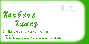 norbert kuncz business card